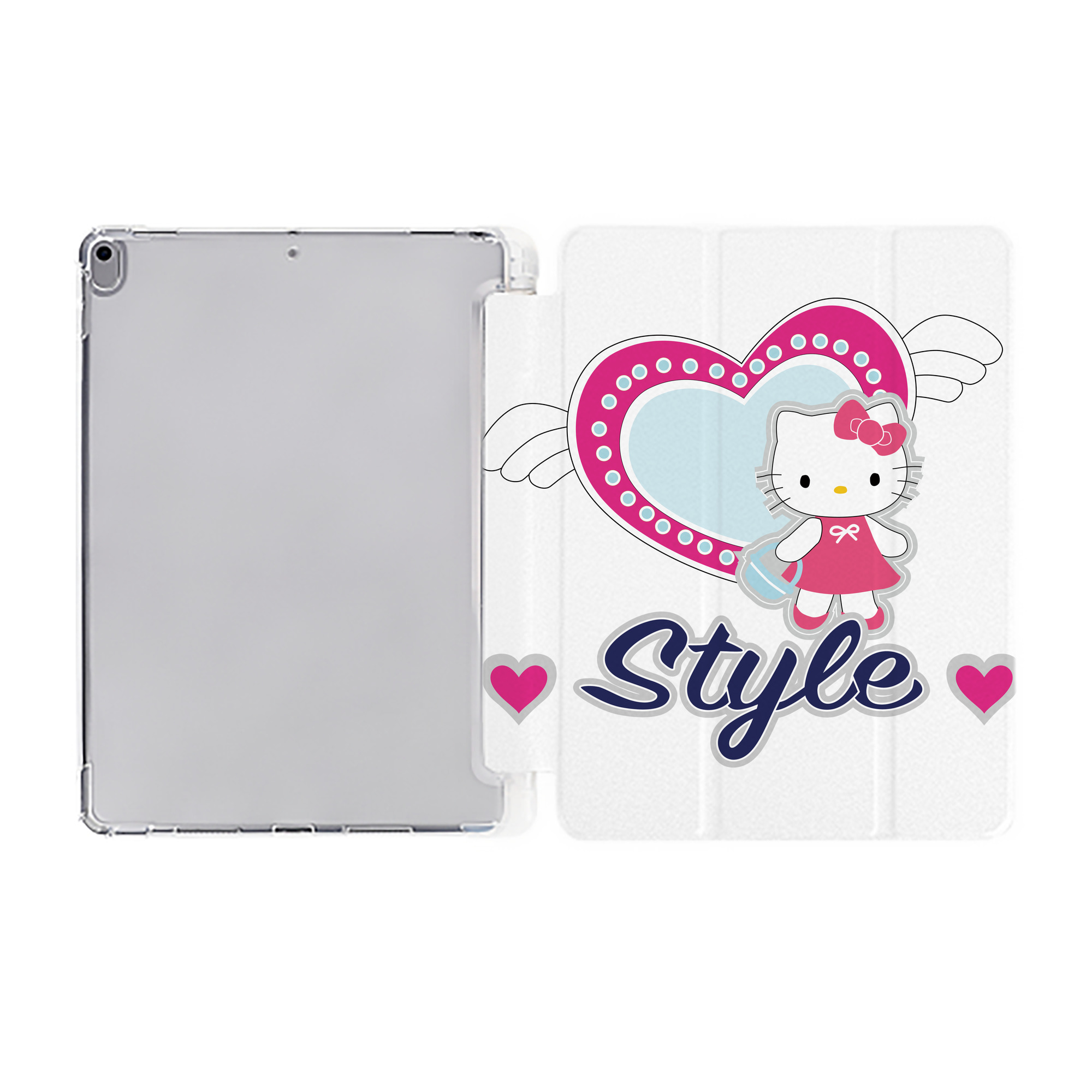 （画像用） Hello Kitty ハローキティ IPad ケース ペン収納付き 三つ折りスタンド PUレザー×シリコン 対応機種9.5/10.5/10.9インチ
